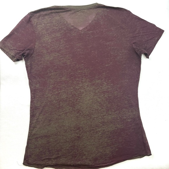 The Rails Maroon Tie Dye Vapor V-Neck Lightweight Distressed Rayon Tee (XL) - Picture 9 of 12